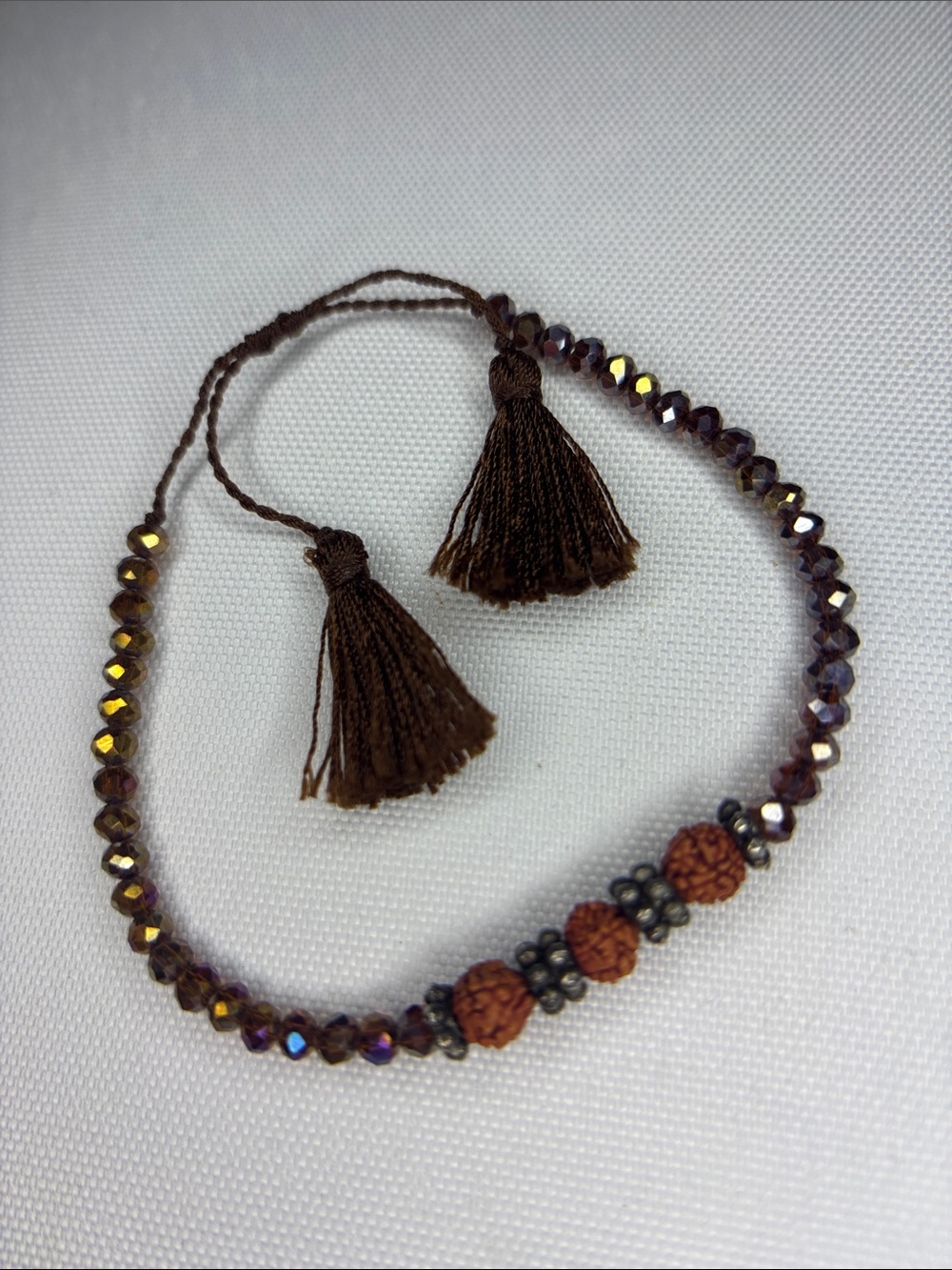 neutral tassel Fauceted orange dainty bracelet